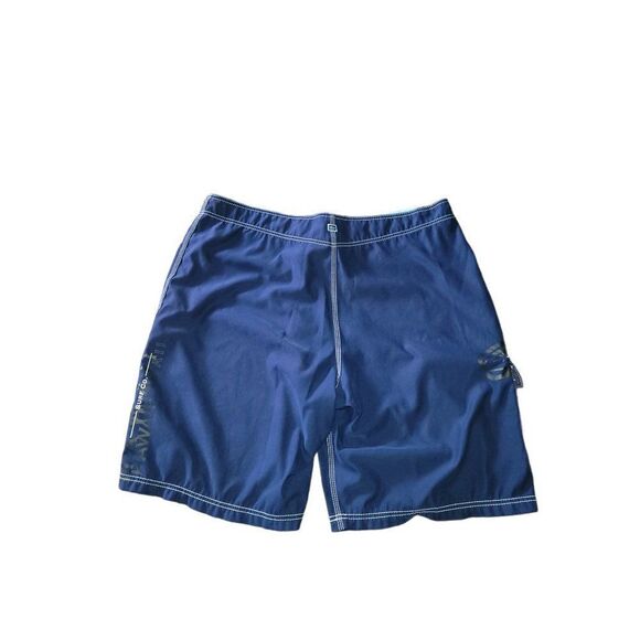 Honolua Swim Shorts Men Sz 42 Blue Drawstring Summer Mid Length‎ - Picture 3 of 3
